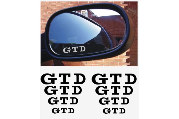 Aufkleber passend für VW GTD Fenster- Bremssattel- Spiegel Aufkleber - 8 Stück im Set Aufkleber passend für VW GTD Fenster- Bremssattel- Spiegel Aufkleber - 8 Stück im Set