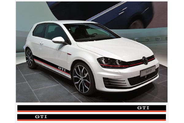 Aufkleber passend für VW GTI Seitenaufkleber Racing Stripes Aufkleber Satz