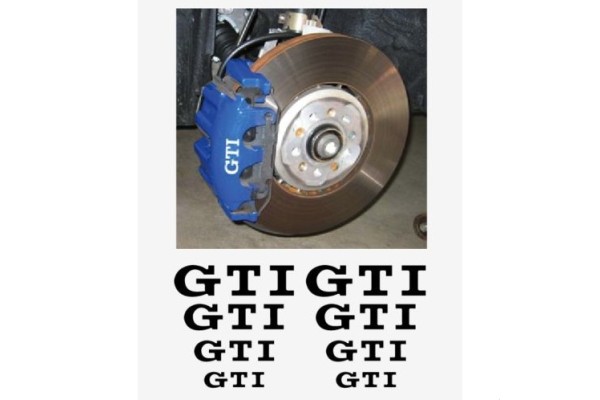 Aufkleber passend für VW GTI Fenster- Bremssattel- Spiegel Aufkleber - 8 Stück im Set