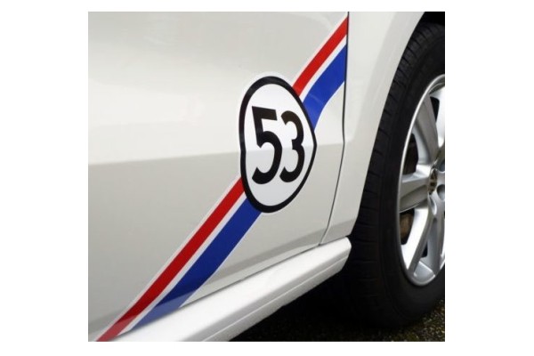 Aufkleber passend für VW Rennstreifen Racing Stripes Aufkleber Satz 53 Herbie 4Stk. Polo Golf Beetle Aufkleber passend für VW Rennstreifen Racing Stripes Aufkleber Satz 53 Herbie 4Stk. Polo Golf Beetle