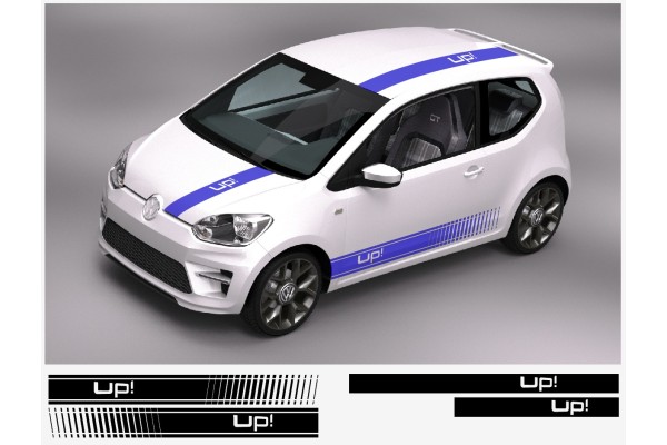 Aufkleber passend für VW Up! Rennstreifen Racing Stripes Aufkleber Satz
