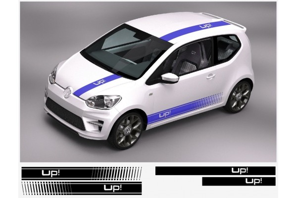 Aufkleber passend für VW Up! Rennstreifen Racing Stripes Aufkleber Satz