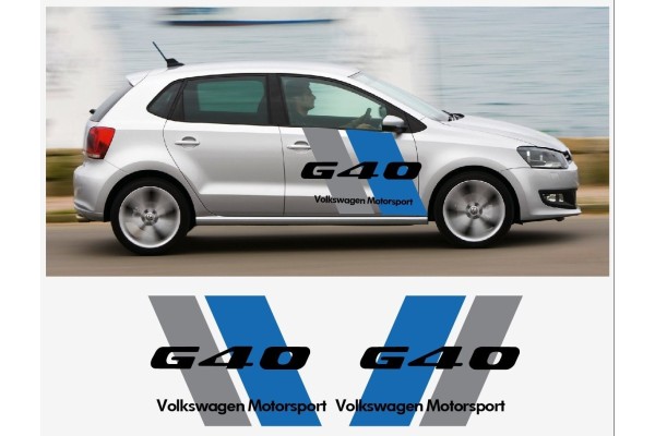 Aufkleber passend für VW Volkswagen Polo Golf G40 Seitenaufkleber Aufkleber Satz Motorsport Racing