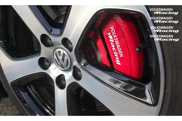Aufkleber passend für VW Volkswagen Racing Bremssattel- Fenster- Spiegel- Aufkleber Satz 4Stk, 90mm