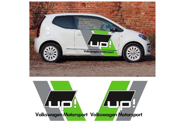 Aufkleber passend für VW Volkswagen Up Up! Seitenaufkleber Aufkleber Satz Motorsport Racing