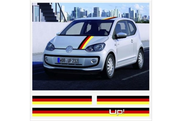 Aufkleber passend für VW Volkswagen Up Haubenaufkleber Dachaufkleber Aufkleber Satz 3 Stk.